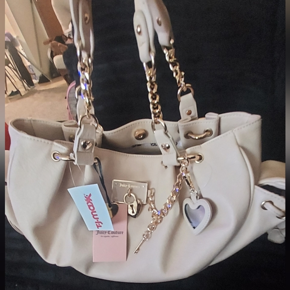 Juicy Couture Ivory Bag with Gold Chains